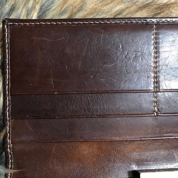 *Rare* Anne Klein Hair Calf Leather Antiqued Frame Push Latch Wallet - Picture 6 of 15